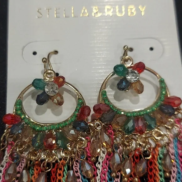 STELLA & RUBY CHANDELIER CHAIN EARRINGS - Picture 7 of 8